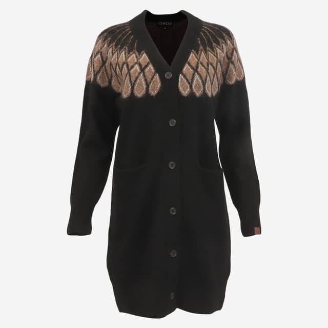 Ásbyrgi long wool mohair blend cardigan 